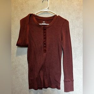 Maroon colored long sleeve shirt, Arie brand, size S